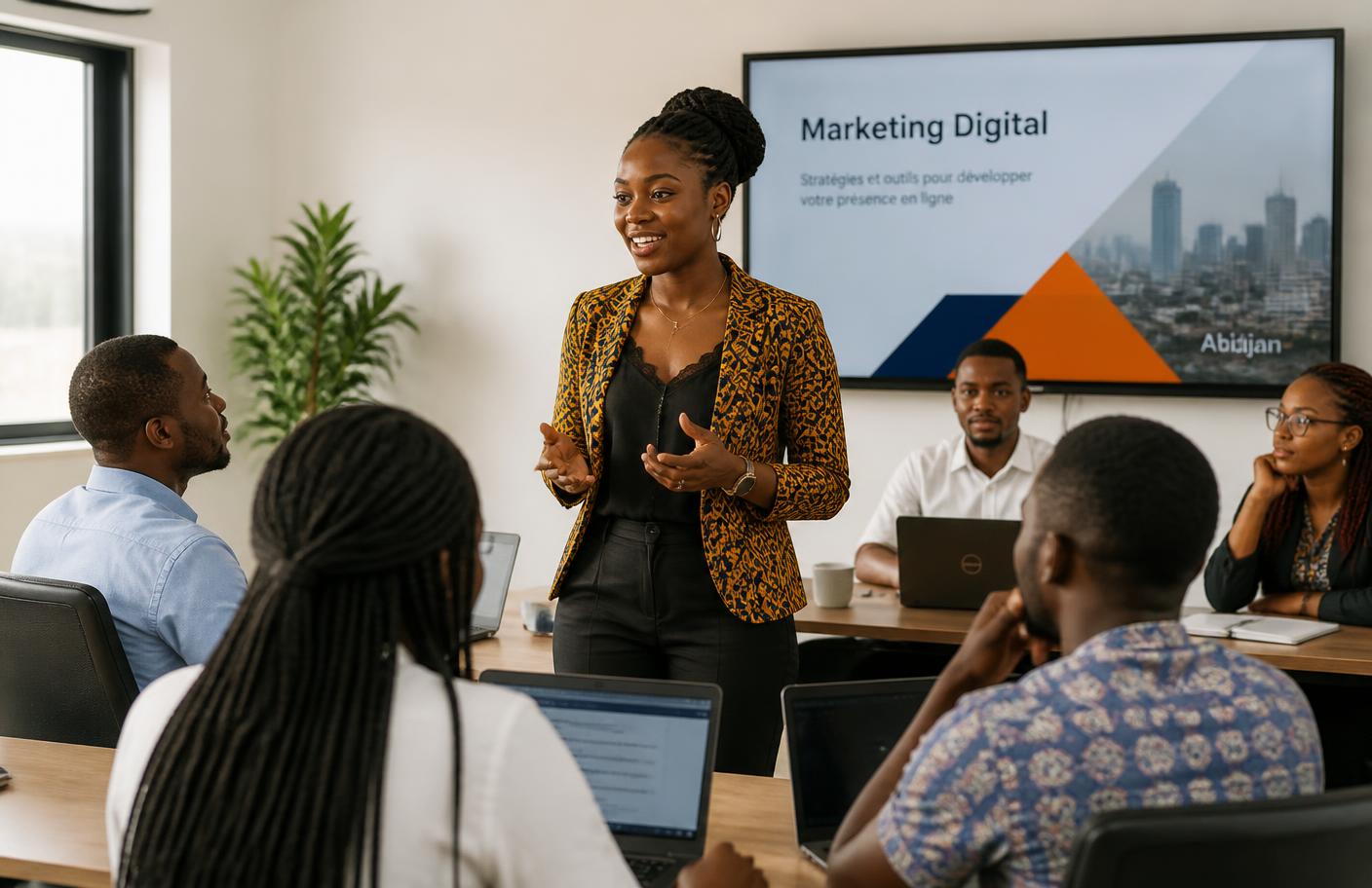 Formatrice Voomnet animant une session de formation digitale à Abidjan
